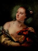 Junge Frau mit Papagei Giovanni Battista Tiepolo